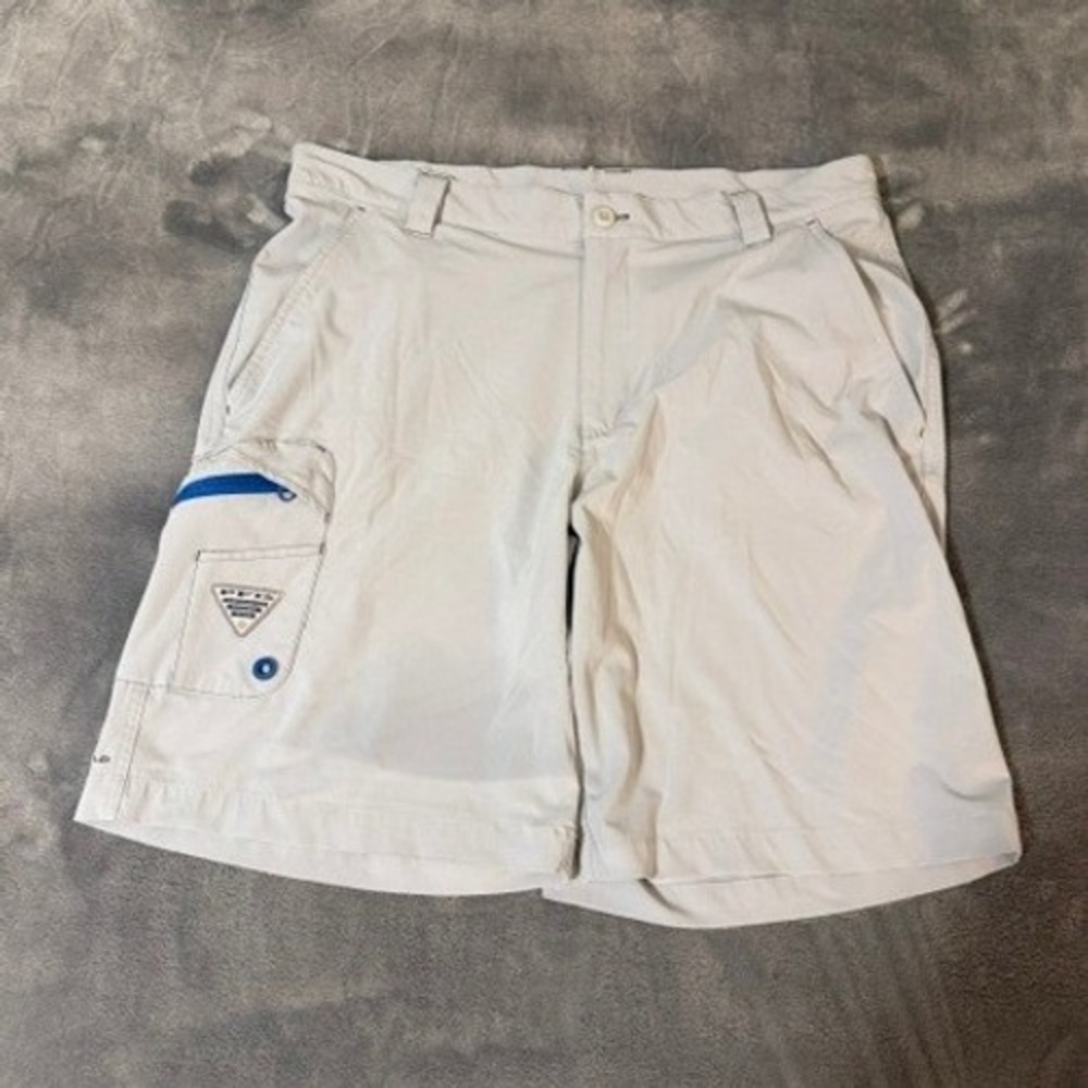Columbia Cargo Shorts Mens 36 Fossil PFG Silver Ridge Omni-Shield Fishing 10in